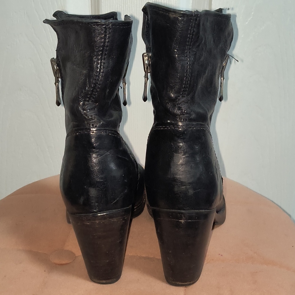 Frye Sylvia Leather Ankle Boots Size 7 - Picture 5 of 9